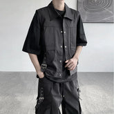 Threebooy New Fashion Men's waistcoat Youth lapel Solid Sleeveless Jacket Motorcycle Ourdoor Biker Vest for Men Clothing Concert vest