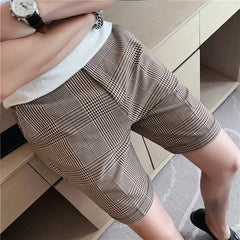 Threebooy Brand Clothing Male High Quality Pure Cotton Plaid Shorts/Men's Summer Slim Fit Leisure Business Shorts Plus size 29-36