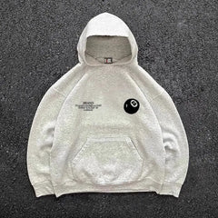 Threebooy American Black Billiards Print Hoodie High Street Men and Women Vintage New Couple Hooded Sweatshirt K Pop Clothes Y2k Tops