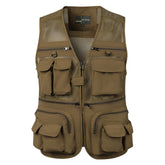 Threebooy Men's Vest Tactical Webbed Gear Coat Summer Photographer Waistcoat Tool Many Pocket Mesh Work Sleeveless Jacket Male