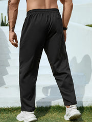 Threebooy Plus Size Men's Solid Casual Fashion Pants For Spring Fall Winter, Men's Clothing