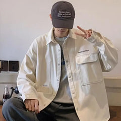 Threebooy Men's shirt jacket Spring high-quality teenagers early autumn work cardigan jacket Japanese casual thin autumn clothes