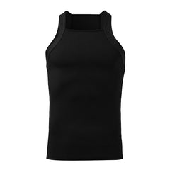 Threebooy New Fashion Sports Tank Tops Men's Solid Color O-neck Sleeveless T-shirt Skinny Gym Streetwear Casual Vests Party Clothing S-5XL