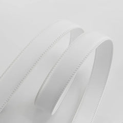 Threebooy New Fashion 3.5cm Width White Ratchet Belt For Men Genuine Leather Automatic Buckle Casual Trouser Belts Strap 100-130cm