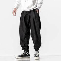 Threebooy New Japanese Retro Straight Wide Sports Loose Lantern Trousers in Summer
