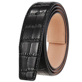 Threebooy New Fashion Belt Green 3.5cm Automatic Belt Classic Fashion Personality Pin Buckle Holes Belt No Buckle