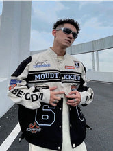 Threebooy American Retro Racing Jacket Handsome Detachable Function Racing Suit Jacket Men Loose Niche Button Up Baseball Uniform