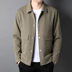 Threebooy Korean Fashion Lapel Jacket Men's Loose Short Coat Spring Autumn Thickening Tops Fashion Casual Clothes For Male New S-3XL