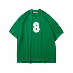 Threebooy Summer Men's Loose Lettered Print Short Sleeve T Shirts High-quality Vest Green/black/white T-shirts Top Clothes Unisex