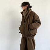 Threebooy Retro corduroy cotton jacket men's winter thick loose warm cotton coat cotton jacket