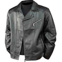 Threebooy New Leather Jackets Men Spring Autumn American Vintage PU Outerwear Mens Solid Moto Biker Leather Coat Streetwear Casual Jacket