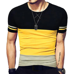 Threebooy Summer New Fashion Men's T Shirt Casual Patchwork Short Sleeve T Shirts Men Streetwear Hip Hop Top Tees M-5XL