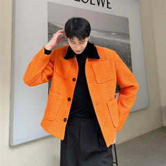 Threebooy Men's Citrine Tweed Coat