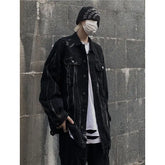 Threebooy Tie Dyed Black Jacket Men's Men's Clothing Jacket Harajuku Street Clothing Trendyol Fashion Jacket Denim Jacket