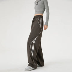 Threebooy Quick Dry Straight Leg Thin Casual Pants Men Spring Summer Loose Fit Sporty Trousers Women Striped Breathable Wear Resistant