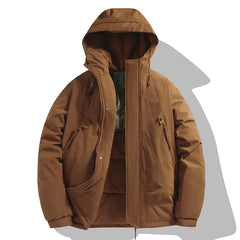 Threebooy Men's Winter Jacket Fashion Casual Thickened Warm Cotton Padded Coat Women Outdoor Snow Clothing Windproof Hooded Parka