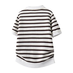 Threebooy Summer New Fashion Trendy American Striped Thin Short Sleeve Polo Shirt Men's Casual Loose Sport High Quality T-shirt