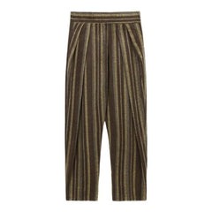 Threebooy Mens Trousers Plush Stripes Contrast Color Casual Pants Autumn Streetwear Fashion All-Match Straight Pants Men'S Clothing