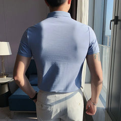 Threebooy Fashion Male High Quality Pure Cotton in Summer Shorts Sleeve POLO Shirts/Men's Slim Fit Leisure POLO shirts Tees S-4XL