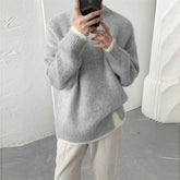 Threebooy Winter Clothing Men's Knitted Patchwork Luxury Pullover Sweater Fashion Vintage O Neck Solid Color Long Sleeve Premium Knitwear
