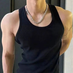Threebooy Men's Ribbed Tank Top Heavyweight Casual Elastic Breathable Comfortable Daily Summer New Fashion Round Neck Vest
