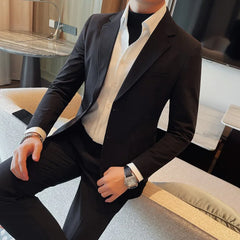 Threebooy Men's Spring Quality Business Suit Jackets/Male Slim Fit Fashion Tuxedo/Man Solid Color Veste Homme Luxe Blazers Coats 3XL