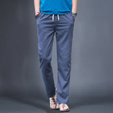 Threebooy Summer Linen Men's Thin Loose Trousers Men's Casual Pants Chinese Style