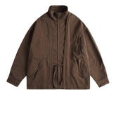 Threebooy Vintage Splicing Jackets Taoist Robe Mens Streetwear Harajuku Casual Coats Men Oversized Autumn New Fake Two Pieces Loose Jacket