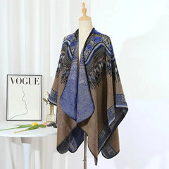 Threebooy Mens Shawl Totem Ethnic Style Imitation Cashmere Acrylic Scarf Fashion Streetwear Elegant Versatile Cloak Scarf Unisex