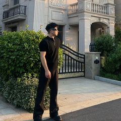 Threebooy New Semi-zipper Waffle Sports T-shirt Breathable and Large-scale Cuffed Fitness Garment Casual Breathable and Versatile