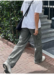 Threebooy Cargo Pants Men New Trendy Black Baggy Fit Long Pantalones Tipo Cargo Homme Y2K Fashion Comfy Loose Casual Trousers Streetwear