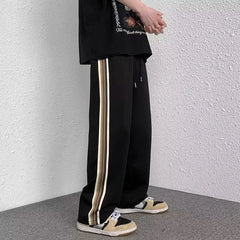 Threebooy Striped Men's Spring and Summer New Style Versatile Handsome Casual Trendy Brand High Street Straight Sports Sweatpants