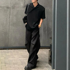 Threebooy Mens Pants Y2k Thin Casual Trousers Autumn Streetwear French Personality Simple Solid Color Mopping Pants Men'S Clothing