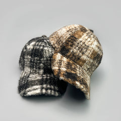 Threebooy Retro Check Leopard Print Baseball Hats Autumn and Winter Unisex Sunshade Warm Hardtop Versatile Classical Fashion Peaked Caps