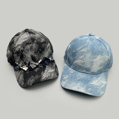 Threebooy Korean Retro Bandhnu Bow Solid Baseball Hats New Men Women Sunshade Personal Versatile Distress Fashion Outdoor ins Peaked Caps