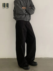 Threebooy American Retro Curved Loose Work Pants Men Women Korean Elegant Trousers 2025 New High Street Trend High-end Straight Pants Chic