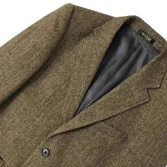 Threebooy Korean New Winter Blazer Jacket Men's Retro British Vintage Suit Tweed Herringbone Casual Slim Jacket High-end Button Up Coat