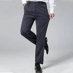 Threebooy Slim Casual Pants Men Autumn Anti-wrinkle-free Elastic Straight-leg Pants Business Wear