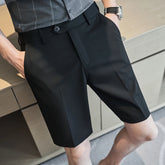 Threebooy British Style Men's Summer Casual Shorts/Male Slim Fit Business Fashion Suit Shorts Plus Size 28-36