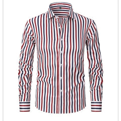 Threebooy Men's Striped long sleeve Office Shirt Non-ironing Anti-wrinkle Workwear Comfortable Breathable Business Casual Dress Shirts Men