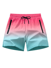 Threebooy Men's Beach Shorts with Mesh Liner Summer Casual Board Shorts with Zipper Side Pockets Swim Trunks Swimwear Swimsuit Beachwear