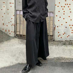 Threebooy Streetwear For Men Women New Fashion Elegant Dark Style Unisex Wide Leg Pants Men'S Fashion Retro Dark Loose Casual Pants