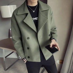 Threebooy Men's Wool & Blends Jackets Slim Fit Male Coats Trendy Korean New In Aesthetic Stylish Fast Delvery Y2k