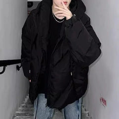 Threebooy Autumn Winter Cotton Coat For Men Fashion Niche Design Deconstruction Thin Hooded Cotton Coat Trendy Brand Handsome Y2k Jacket