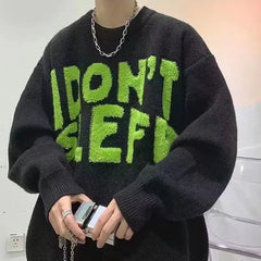 Threebooy Sweater Men's Lazy Style Pullover Thread Jacket Trendy Brand Loose Base Knit Sweater Jacket