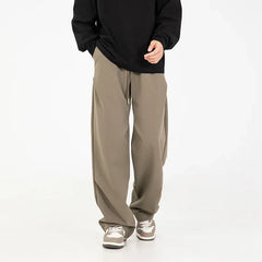 Threebooy Casual pants men's autumn curved knife trousers Japanese loose solid color basic long pants