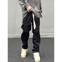 Threebooy streetwear Baggy Cargo Pants Pant Trousers for Men Streetwear Y2k Techwear Man Wide Many Pockets Grey Black Hip Hop Fashion Tactical Jogger Tube