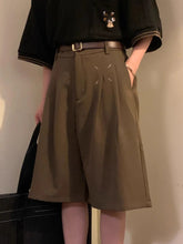 Threebooy Summer Japanese Retro Simple Solid Color Casual Trousers Men Women Loose Wide-leg Shorts Fashionable and Trendy Five-point Pants