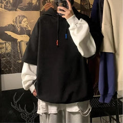 Threebooy Hooded Sweatshirts for Man Black Hoodies Hip Hop Men's Clothing Sweat Shirt No Brand Funny Loose Overfit Streetwear Simple Cheap