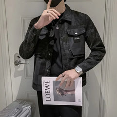 Threebooy Slim Fit Male Coats Short Trendy Joker Casual Deals Aesthetic Vintage Men's Cargo Jackets Clothes